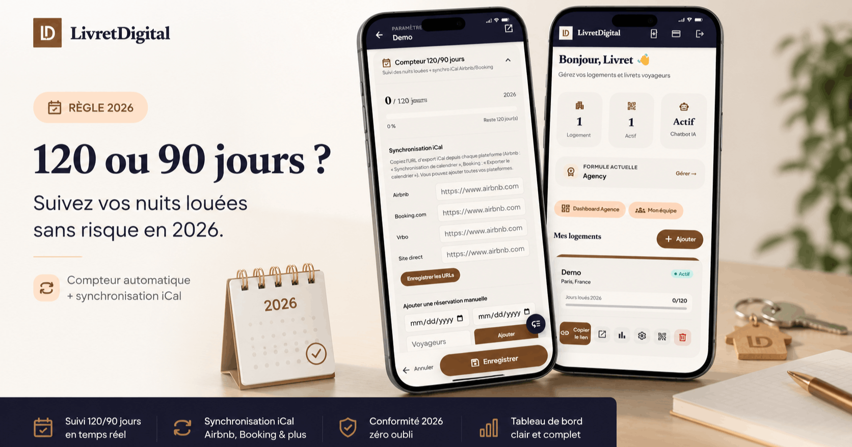 Zone tendue Airbnb : 90 jours au lieu de 120 en 2026